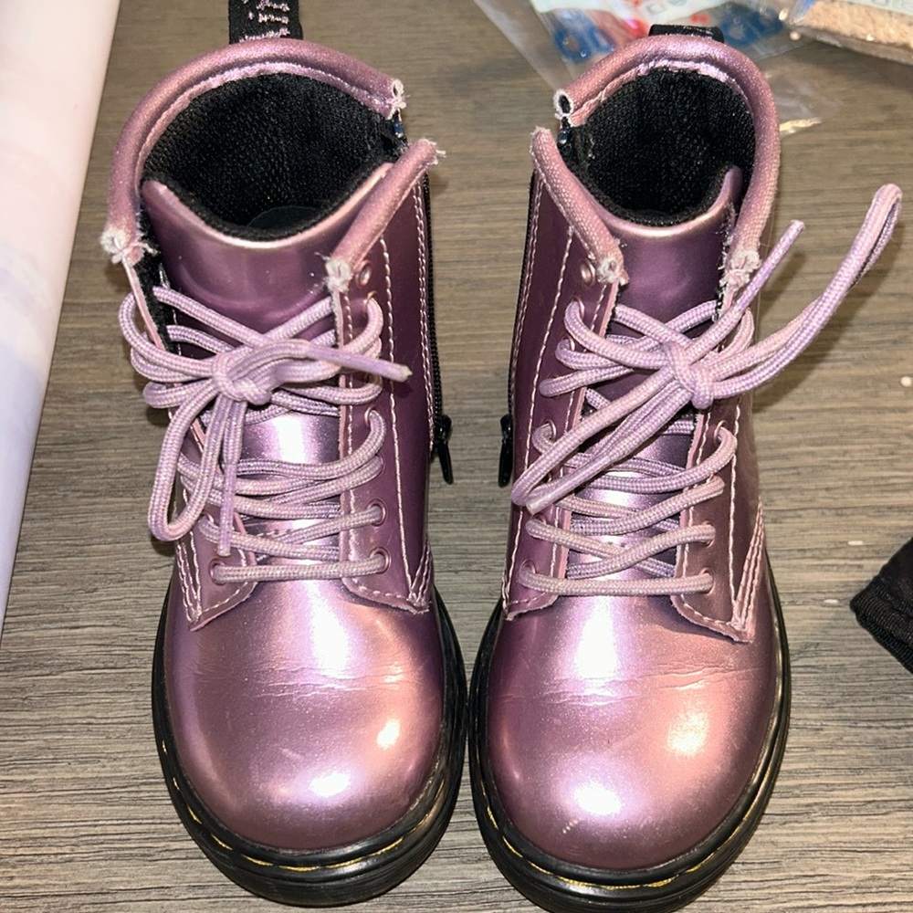 Metallic purple/pink dr martens size 8 toddler excellent used condition